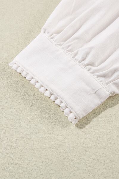 Buy Frill Floral Embroidered Sleeve Shirt by SYNZ