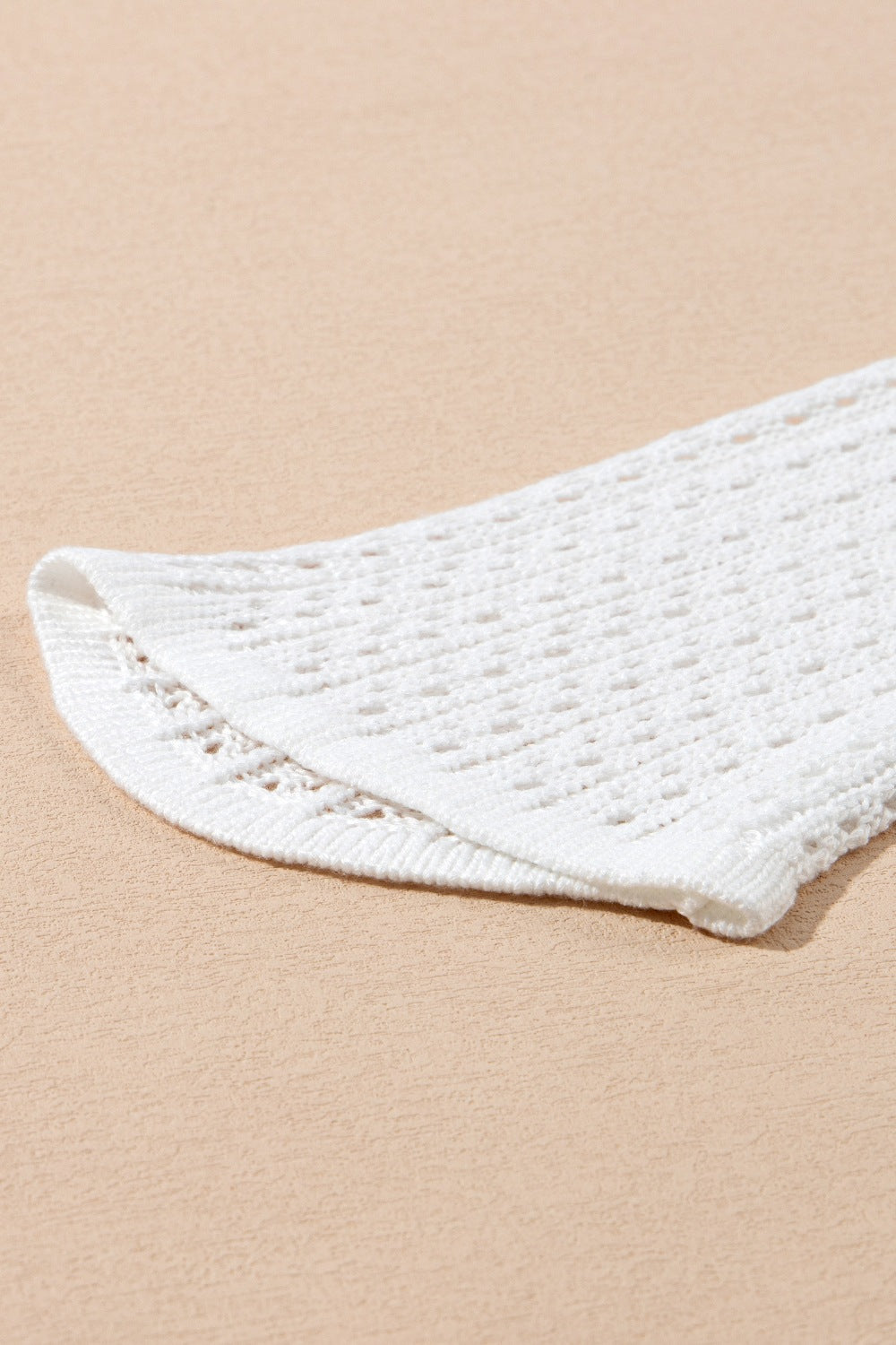 Buy Hollow Out Bell Sleeve Drawstring Knit Cover Up Dress by Faz