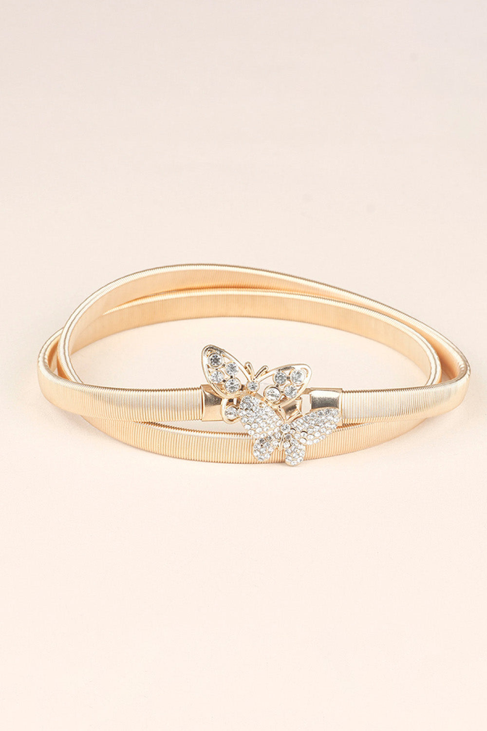 Buy Rhinestone Butterfly Elastic Metal Belt by Faz