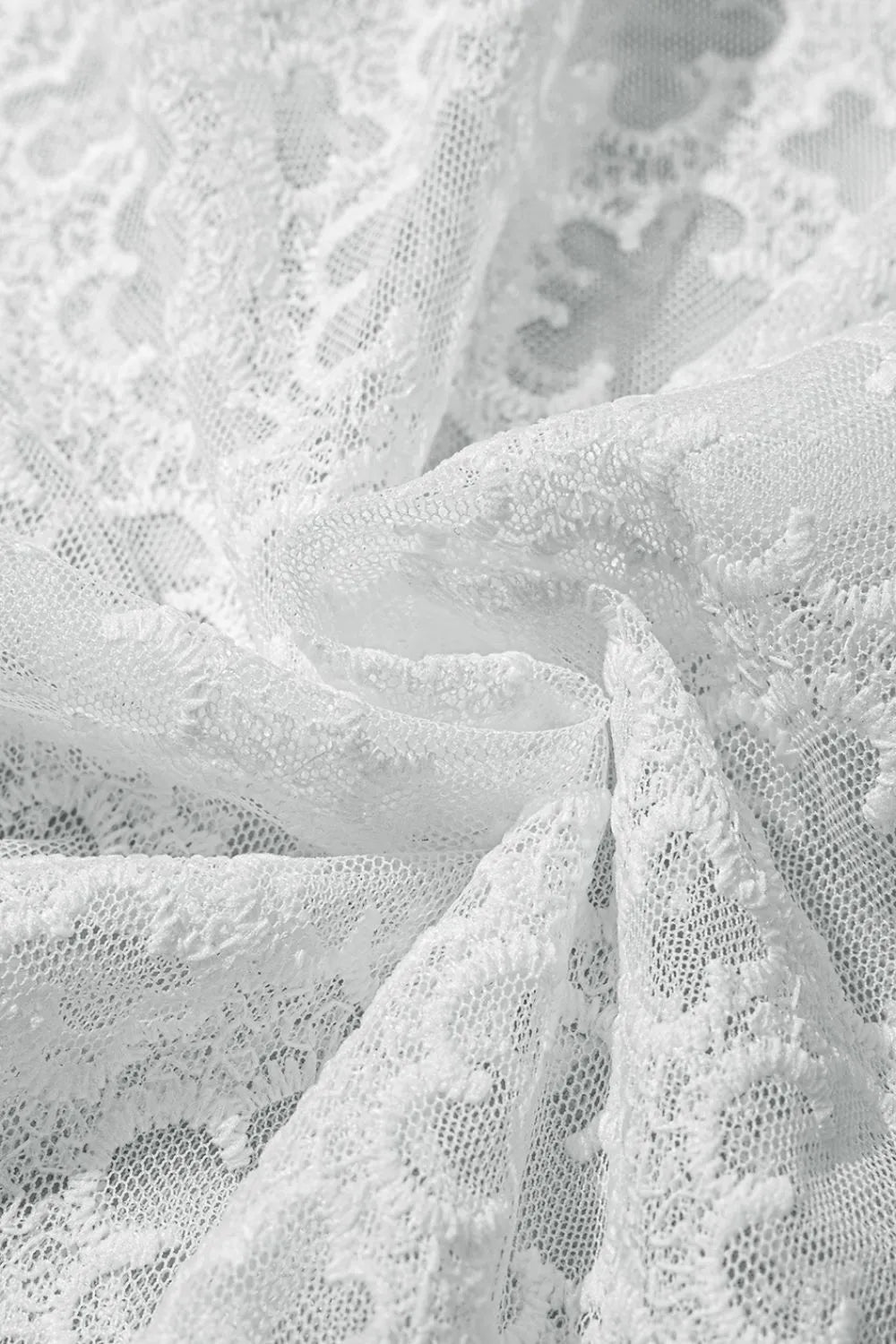 Buy Lace Puff Sleeve Empire Waist Mini Dress by Faz