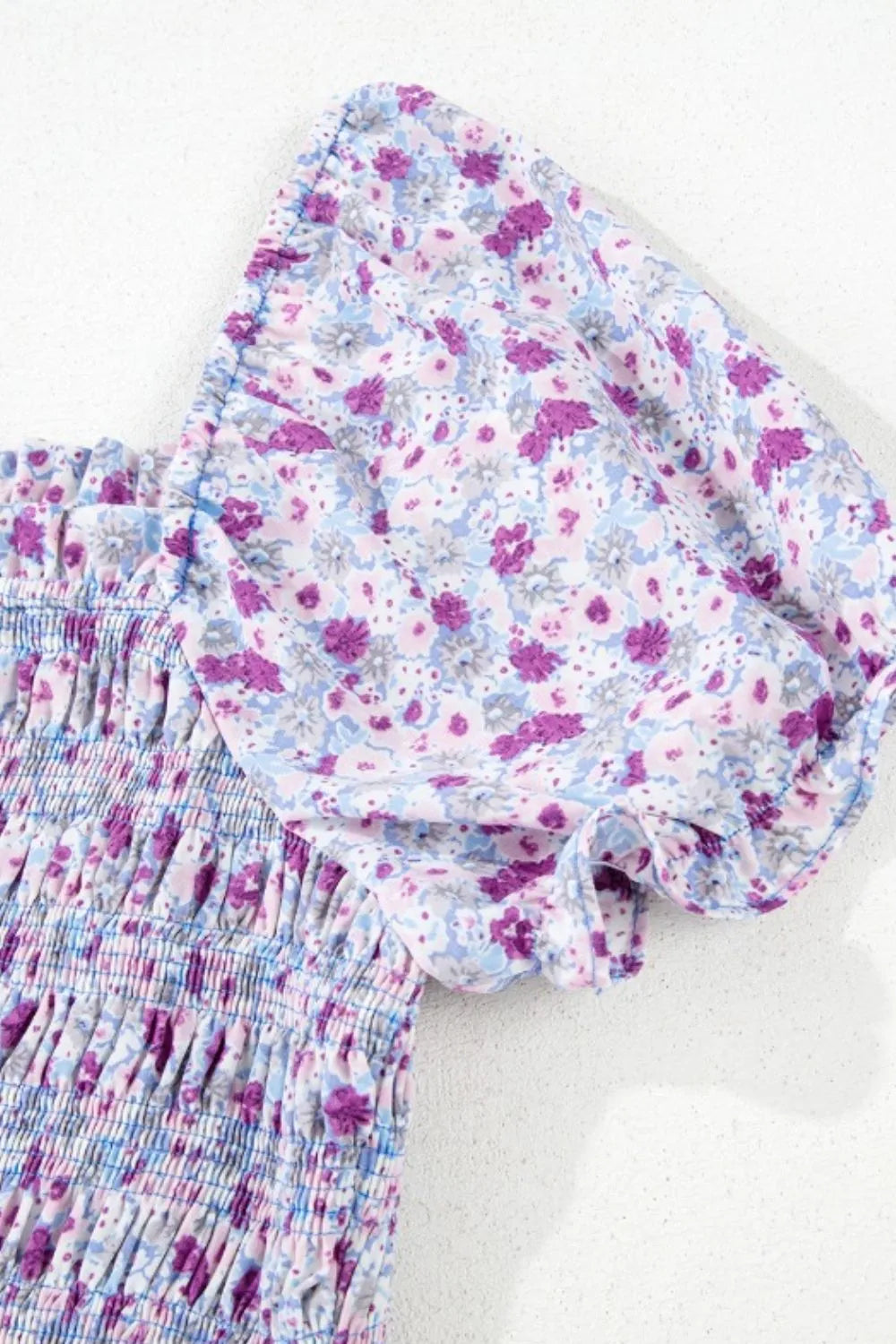 Buy Tiered Floral Shirred High Waist Maxi Dress by Faz