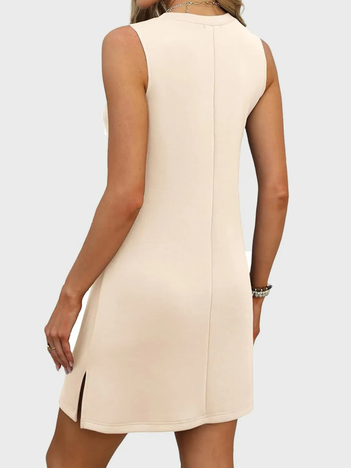 Buy Slit V-Neck Sleeveless Mini Dress by Faz