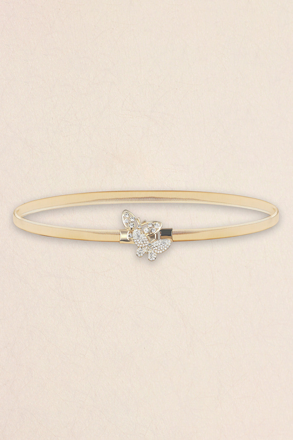 Buy Rhinestone Butterfly Elastic Metal Belt by Faz