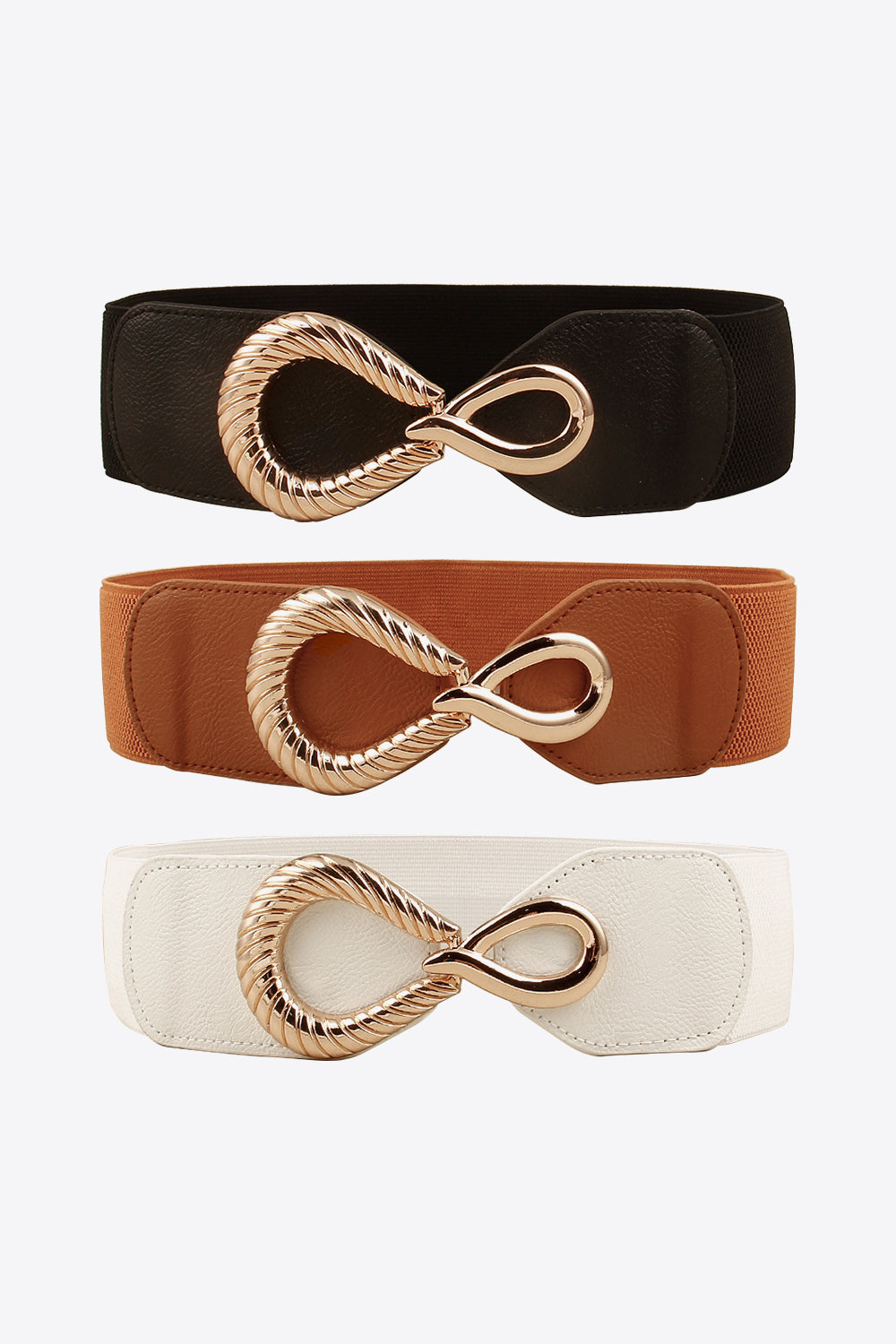 Buy Ribbed Alloy Buckle Elastic Belt by Faz