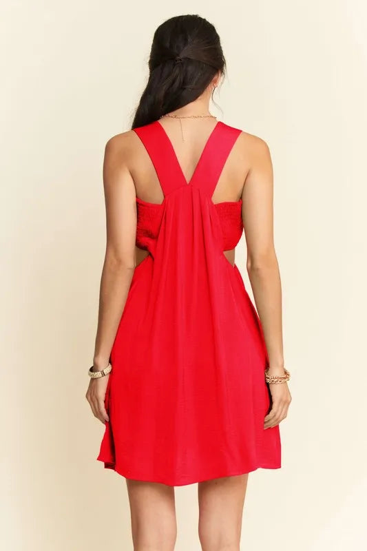 Buy Washed Satin Cutout Skirt Bandeau Mini Dress by Faz