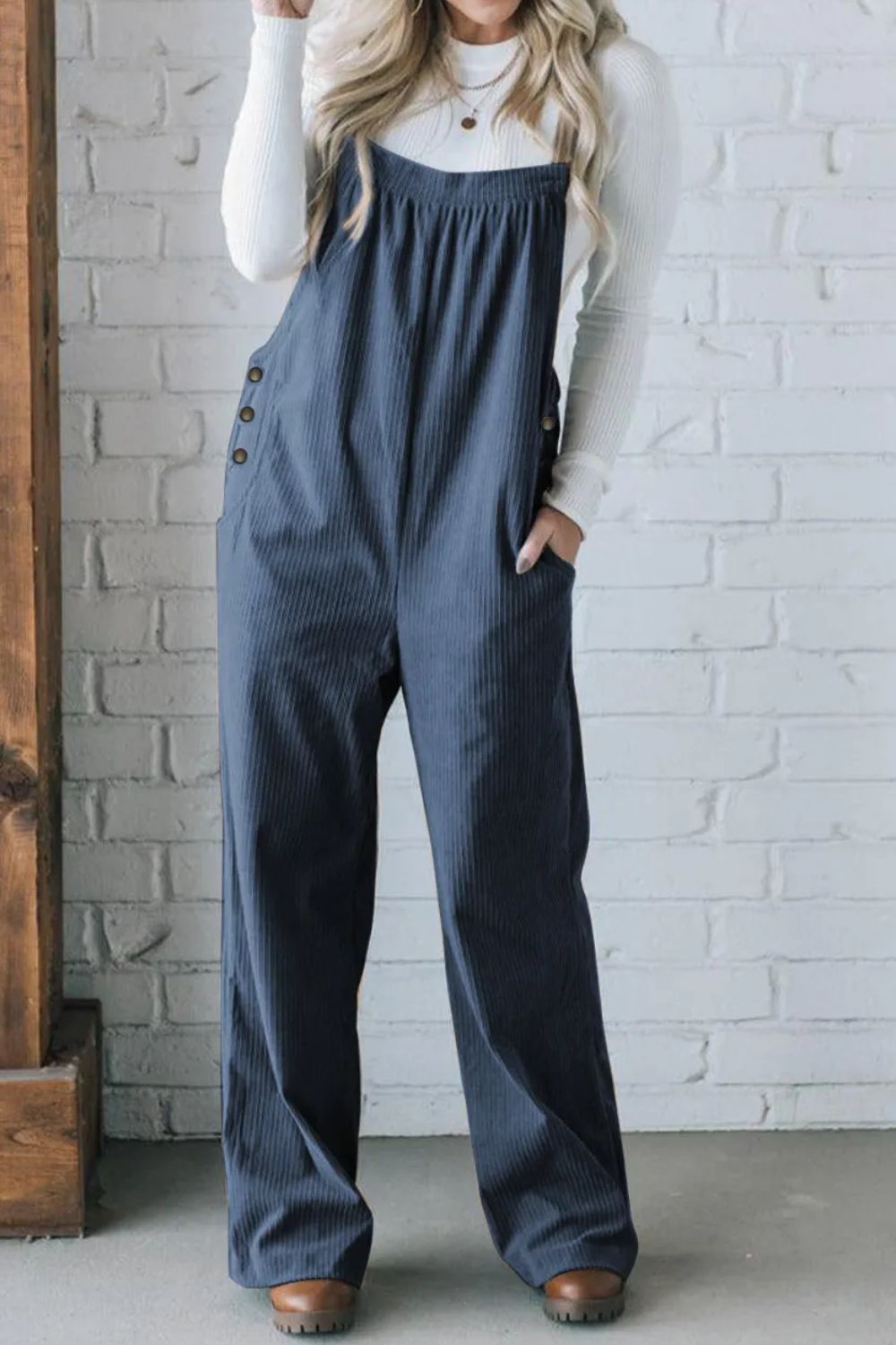 Buy Square Neck Wide Strap Overalls by Faz