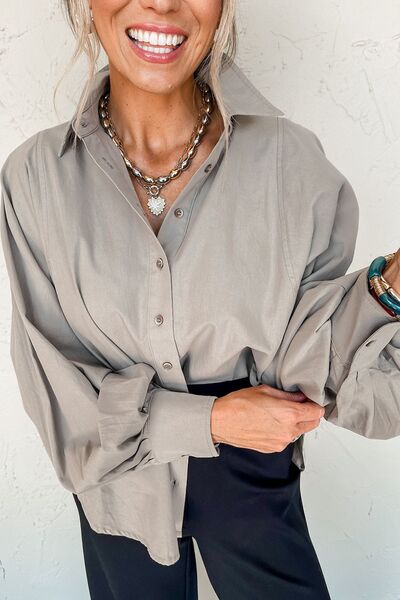 Buy Button Down Collared Neck Long Sleeve Shirt by SYNZ