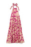 Alessandra Floral Satin Silk Backless Maxi Dress