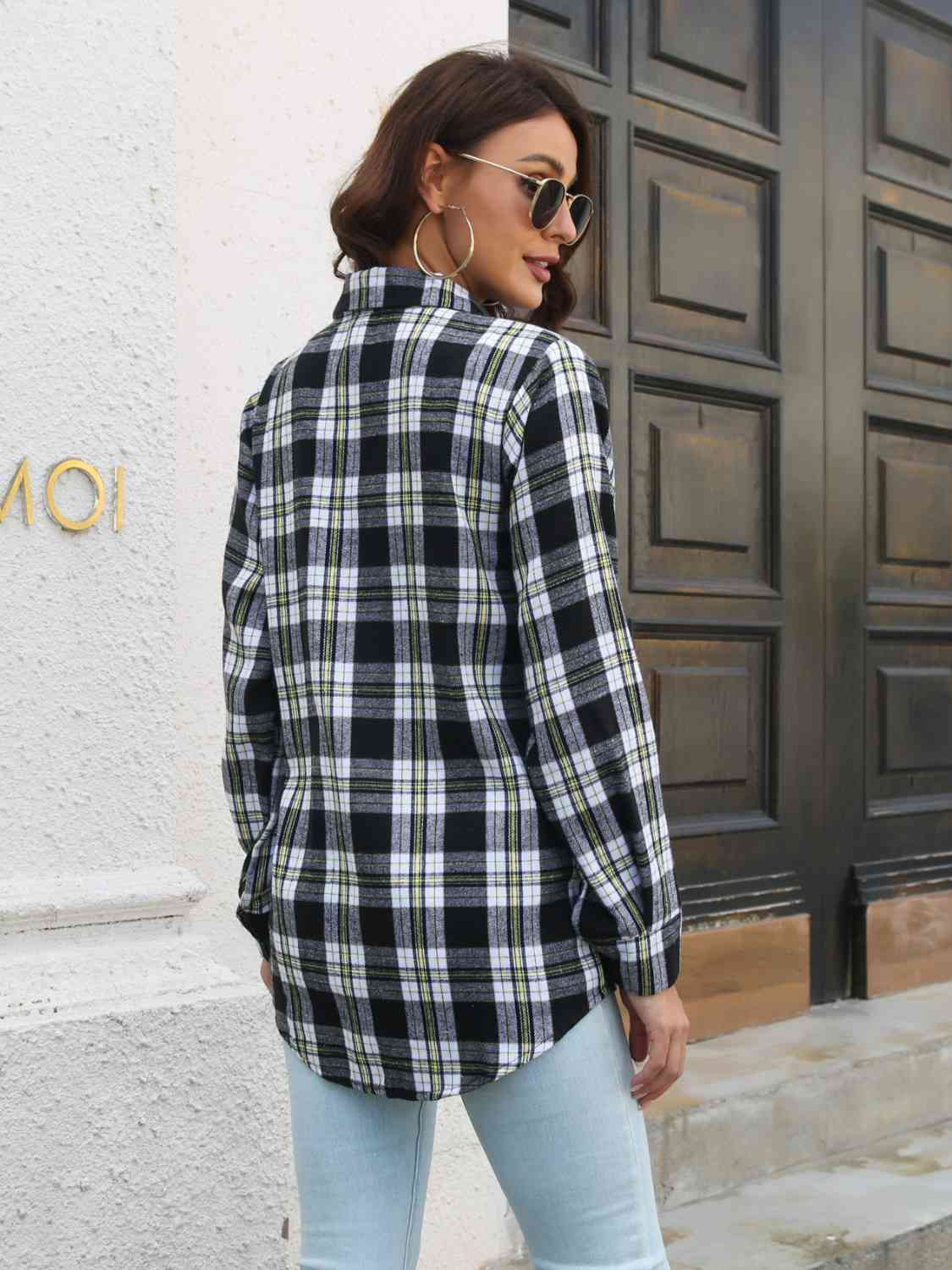 Buy Plaid Collared Neck Buttoned Shirt with Pockets by B&S