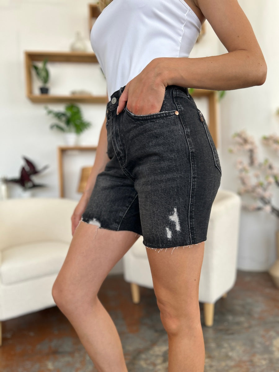 Buy Full Size High Waist Rigid Magic Denim Shorts by Faz