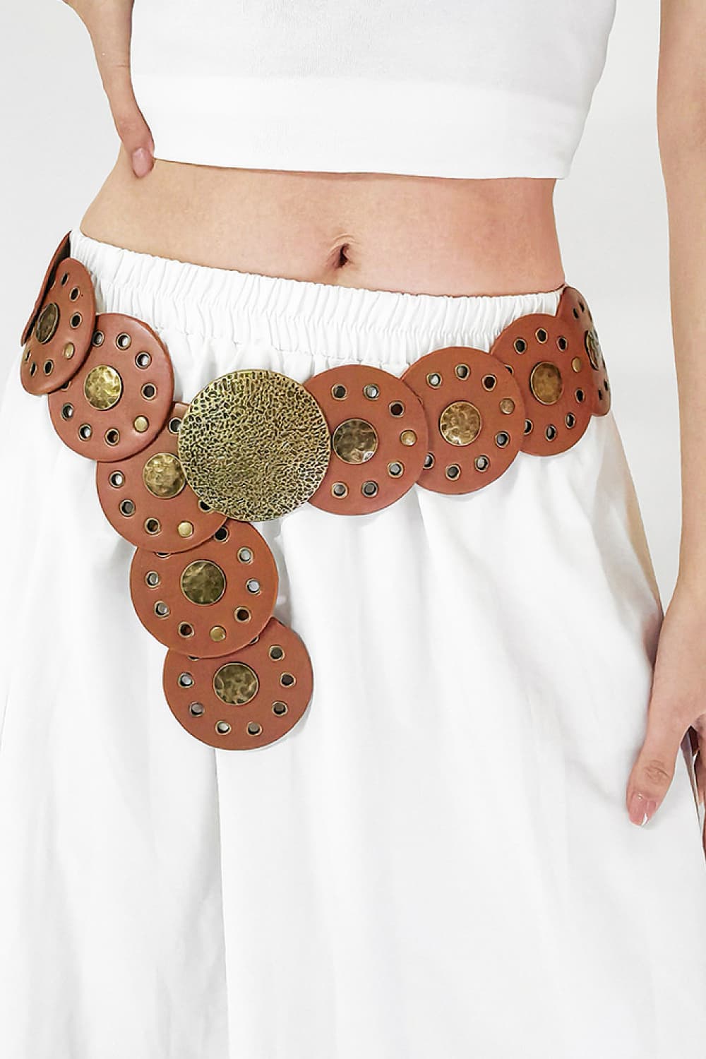 Buy Round Shape PU Leather Belt by Faz