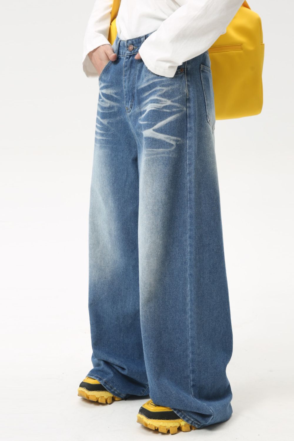 Buy Wide Leg Jeans with Pockets by Faz
