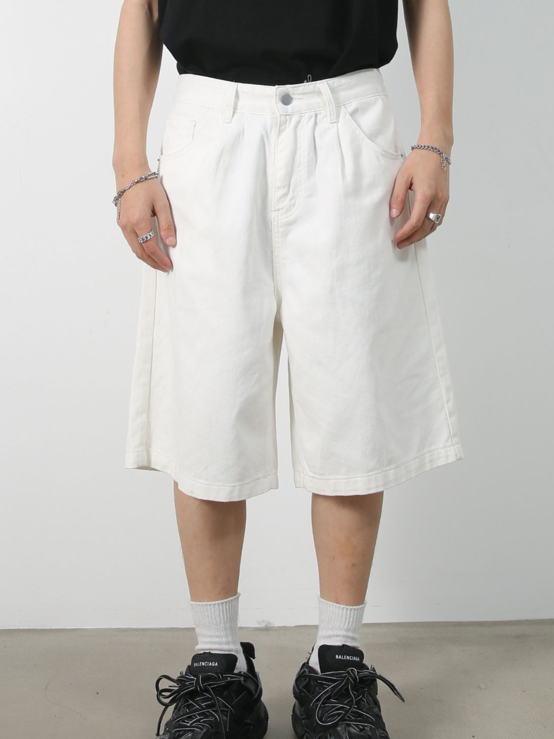 Buy Mid Rise Denim Shorts by Faz