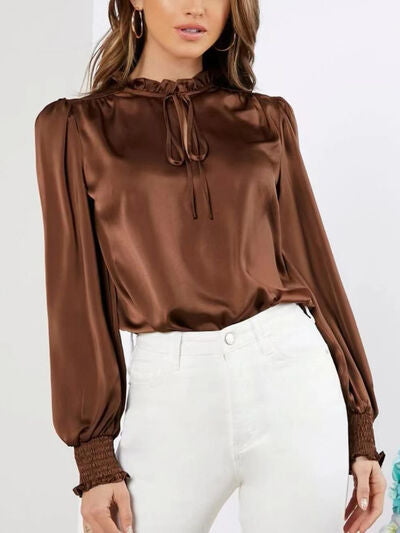 Buy Frill Tied Lantern Sleeve Blouse by T@N