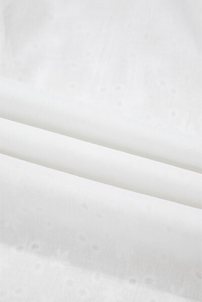 Buy Embroidered Eyelet Collared Neck Long Sleeve Shirt by SYNZ