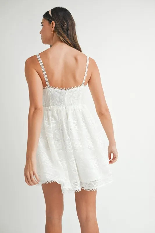 Buy Eyelet Lace Babydoll Mini Cami Dress by Faz