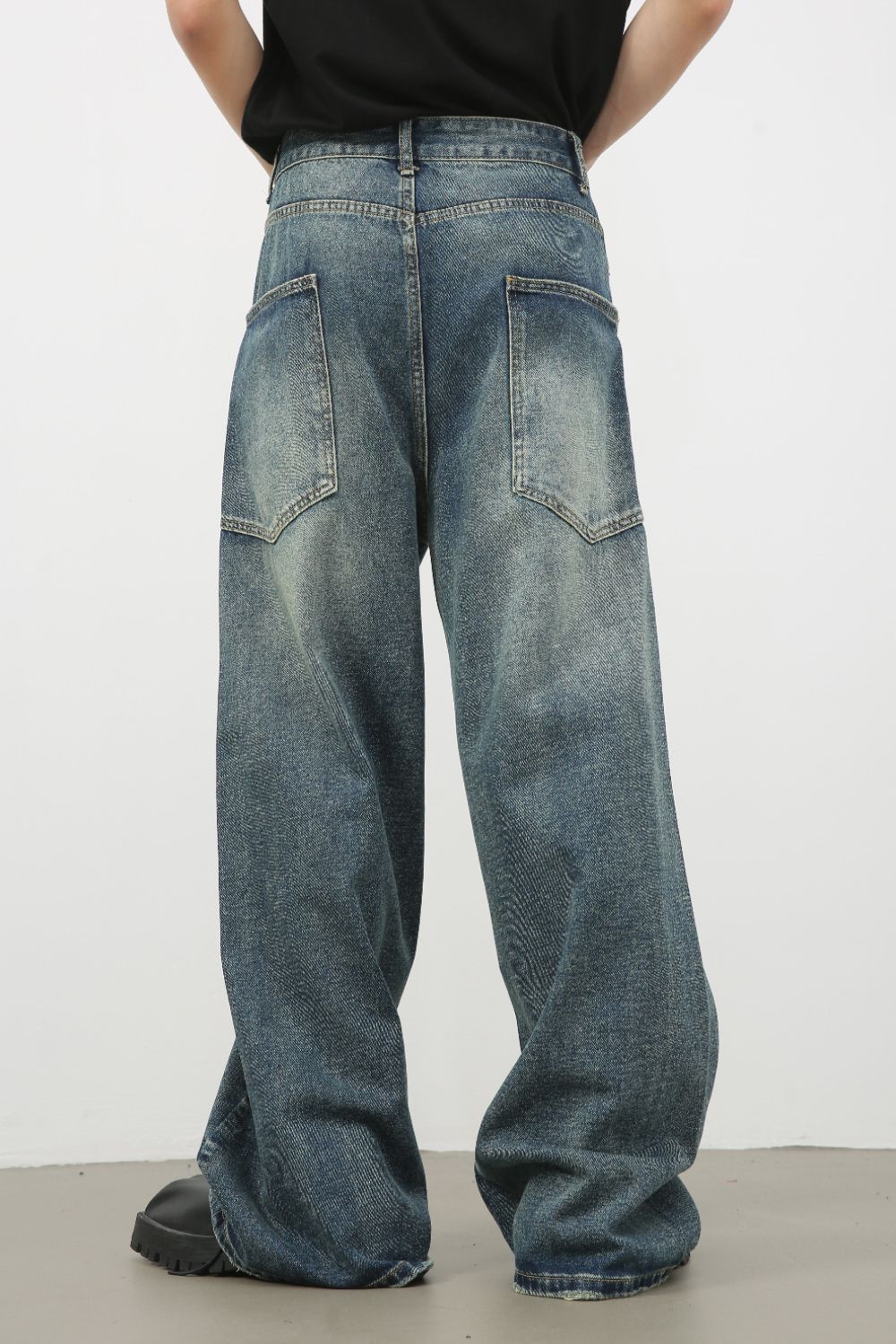 Buy Men's Distressed Detail Wide Leg Jeans by Faz