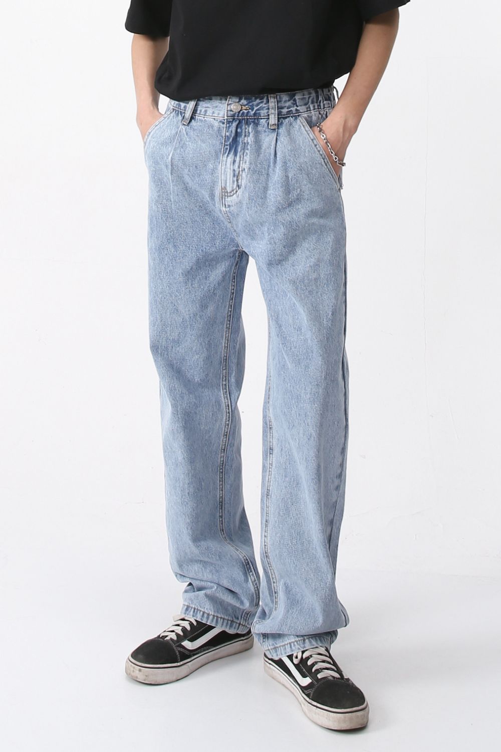 Buy Mid Rise Baggy Jeans with Pockets by Faz