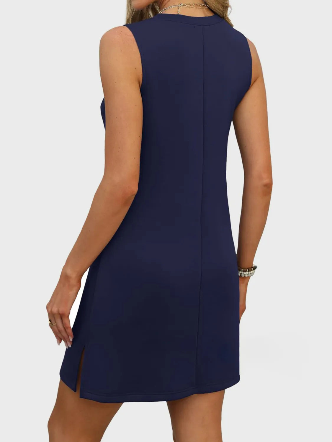 Buy Slit V-Neck Sleeveless Mini Dress by Faz