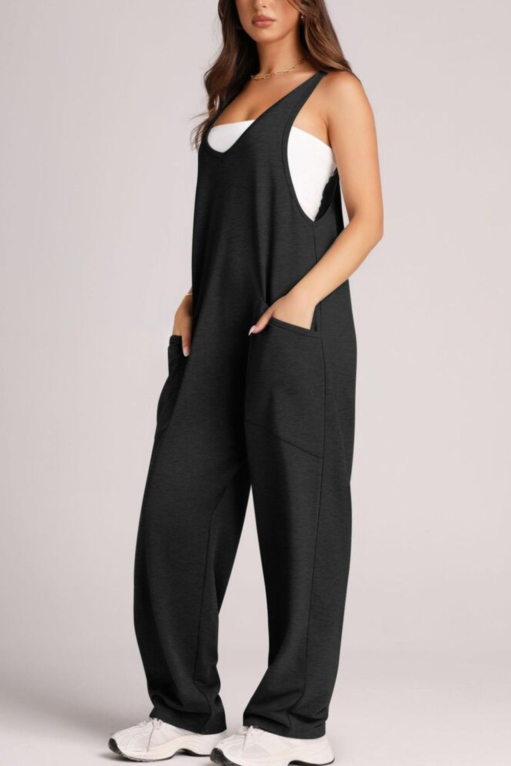 Buy V-Neck Wide Strap Overalls by Faz
