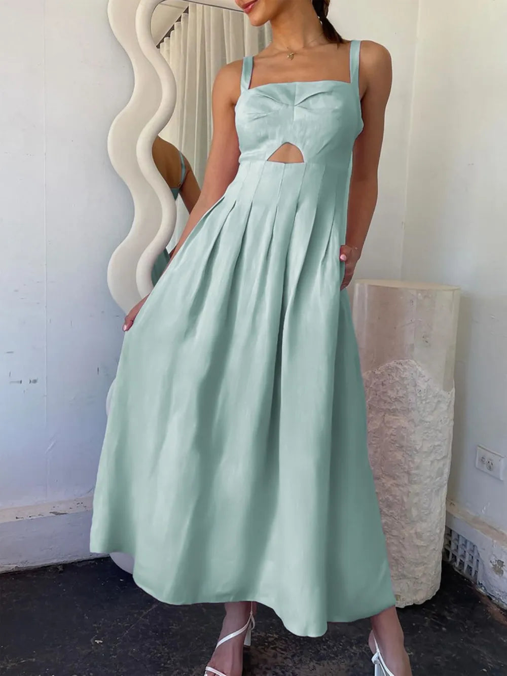 Buy Cutout Square Neck Cami Dress by Faz