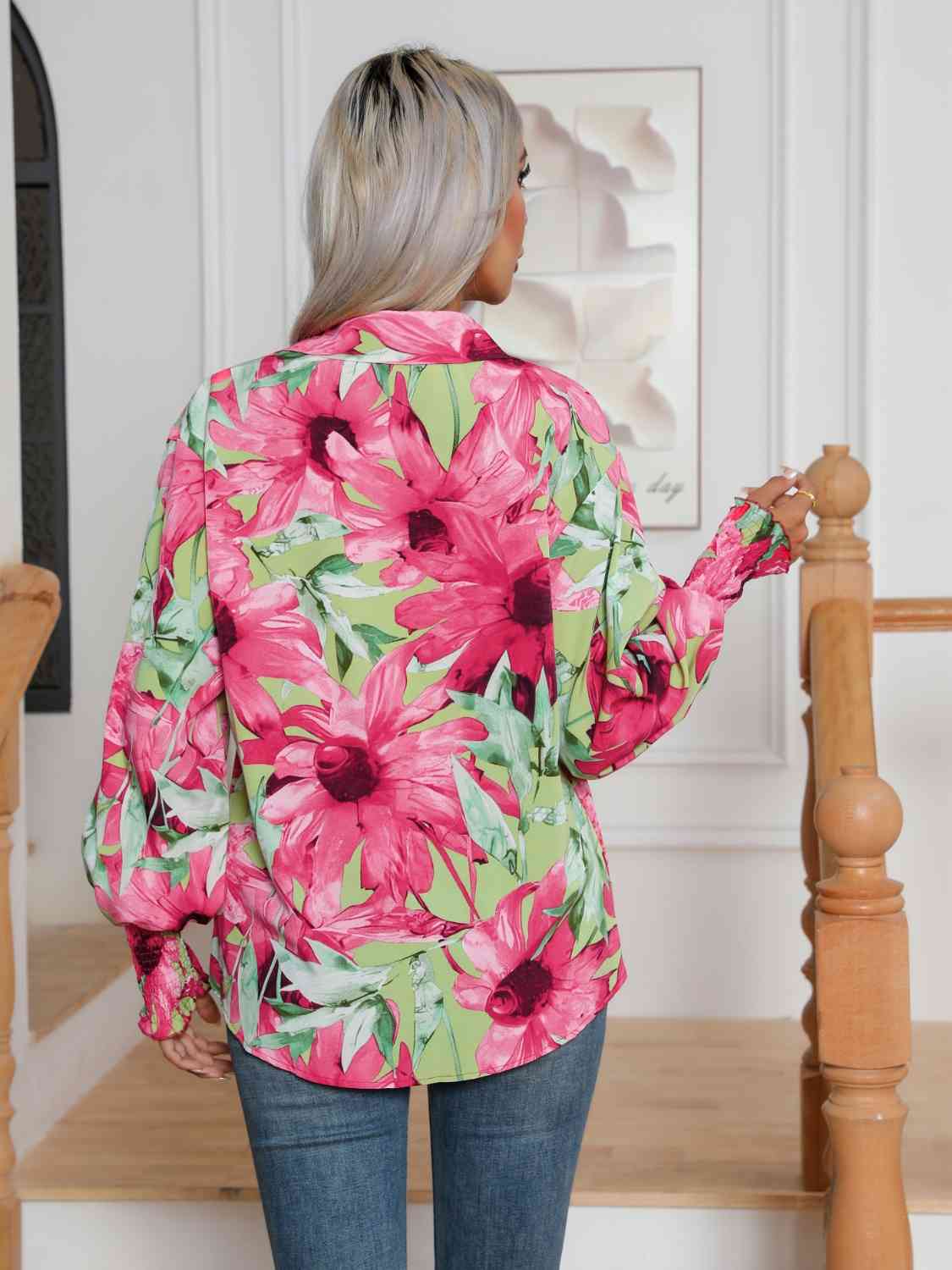 Buy Floral Collared Neck Buttoned Shirt by B&S