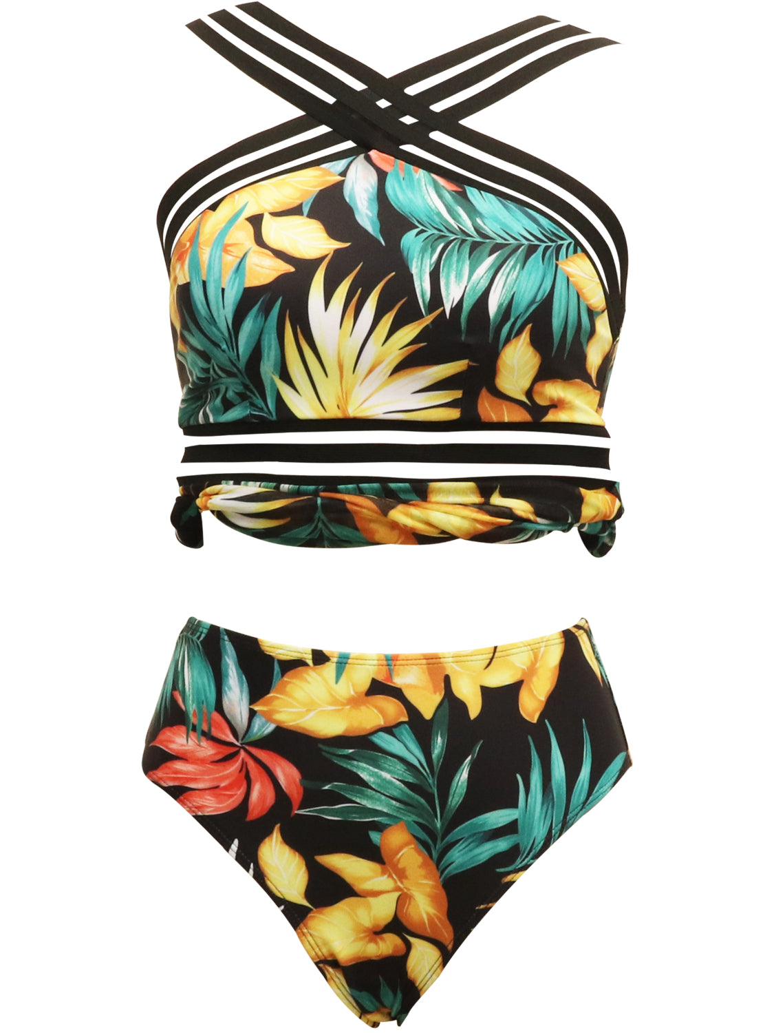 Buy Cutout Printed Two-Piece Swim Set by Faz