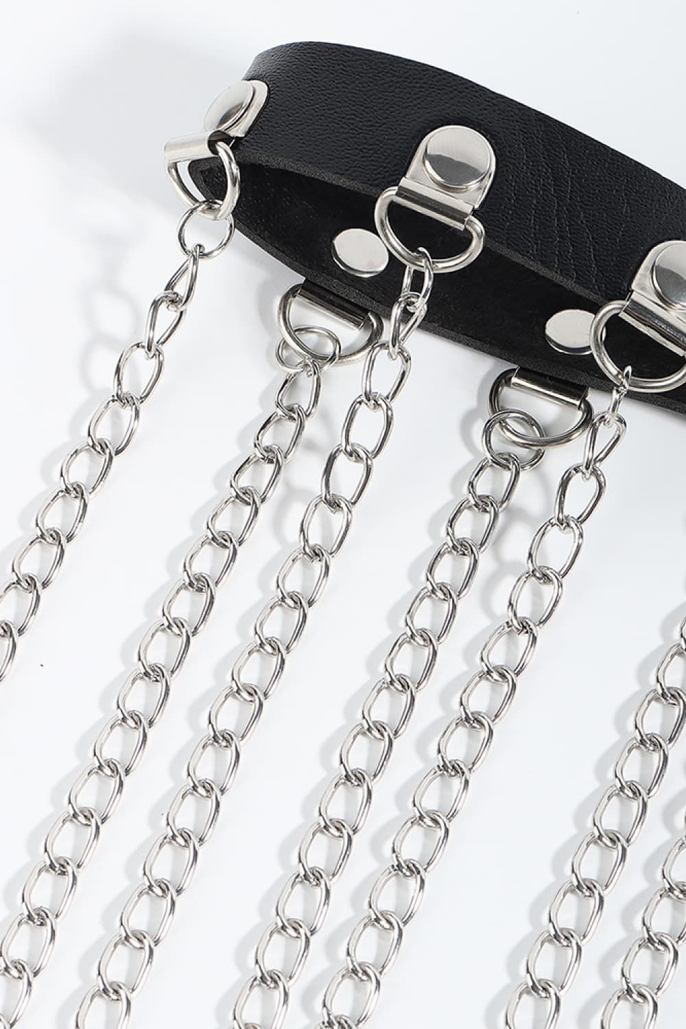 Buy Fringed Chain PU Leather Belt by Faz