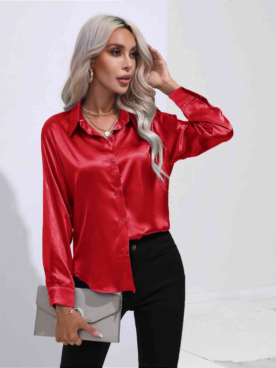 Buy Collared Neck Buttoned Long Sleeve Shirt by B&S