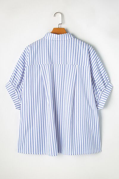 Buy Striped Collared Neck Half Sleeve Shirt by SYNZ