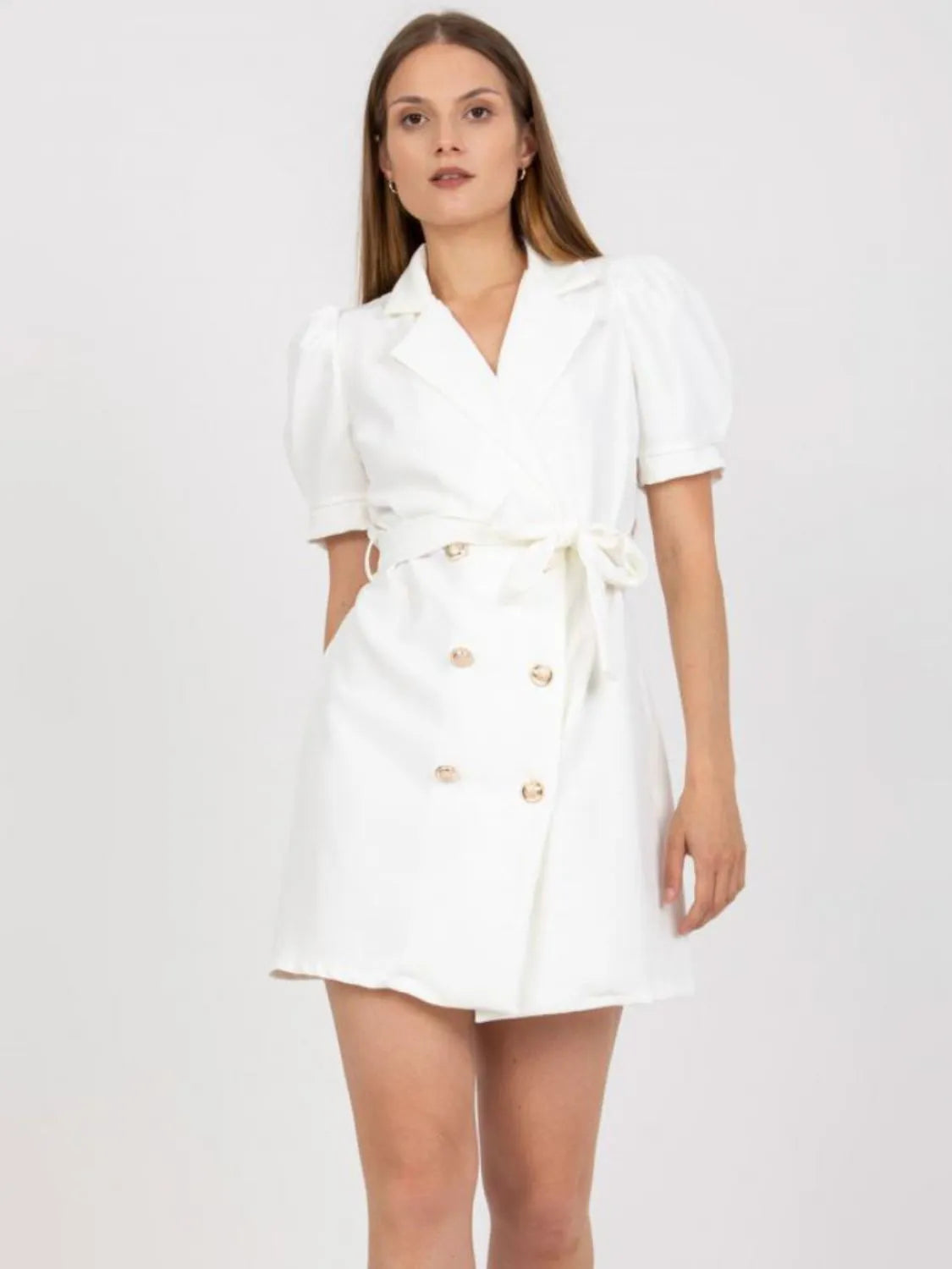 Buy Tie Waist Short Sleeve Blazer Dress by Faz
