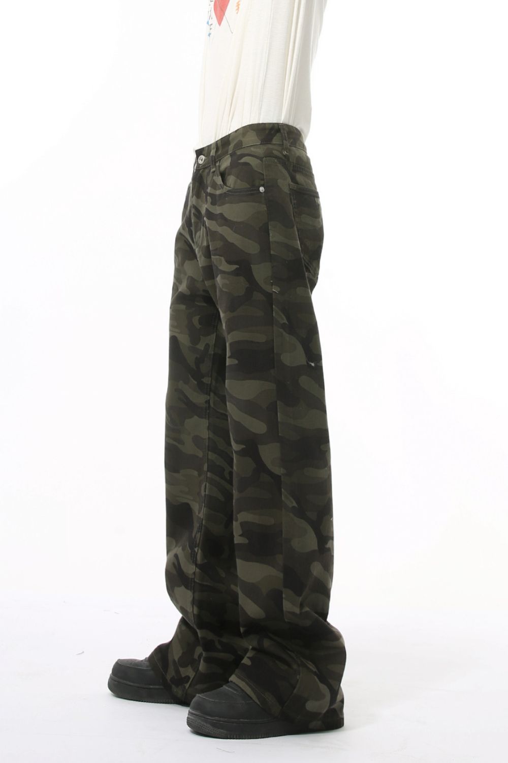 Buy Camouflage Bootcut Jeans with Pockets by Faz