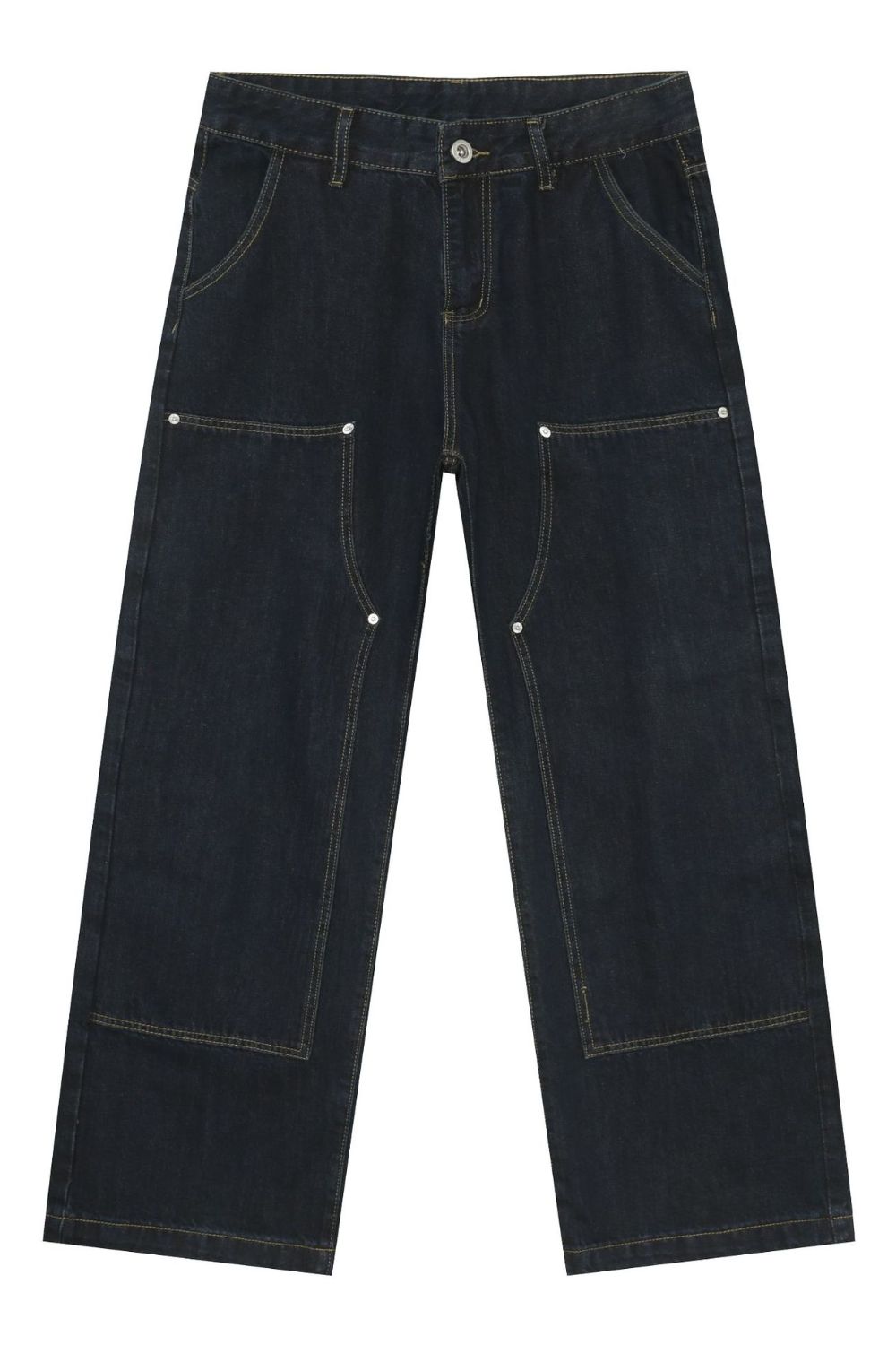 Buy Men's Wide Straight Leg Jeans with Pockets by Faz