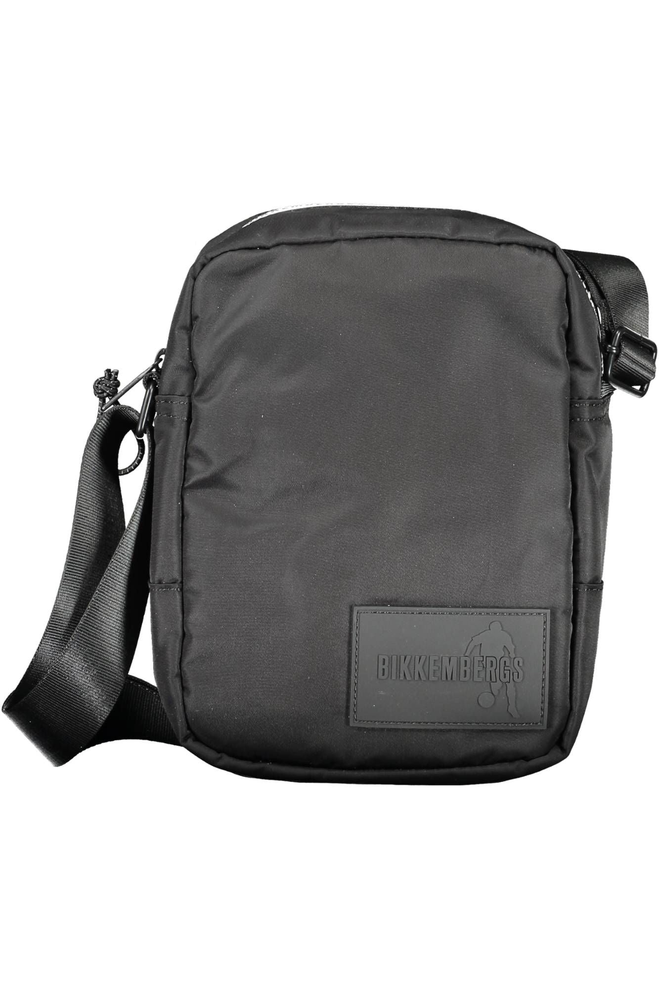 Sleek Black Nylon Shoulder Bag with Logo Detail