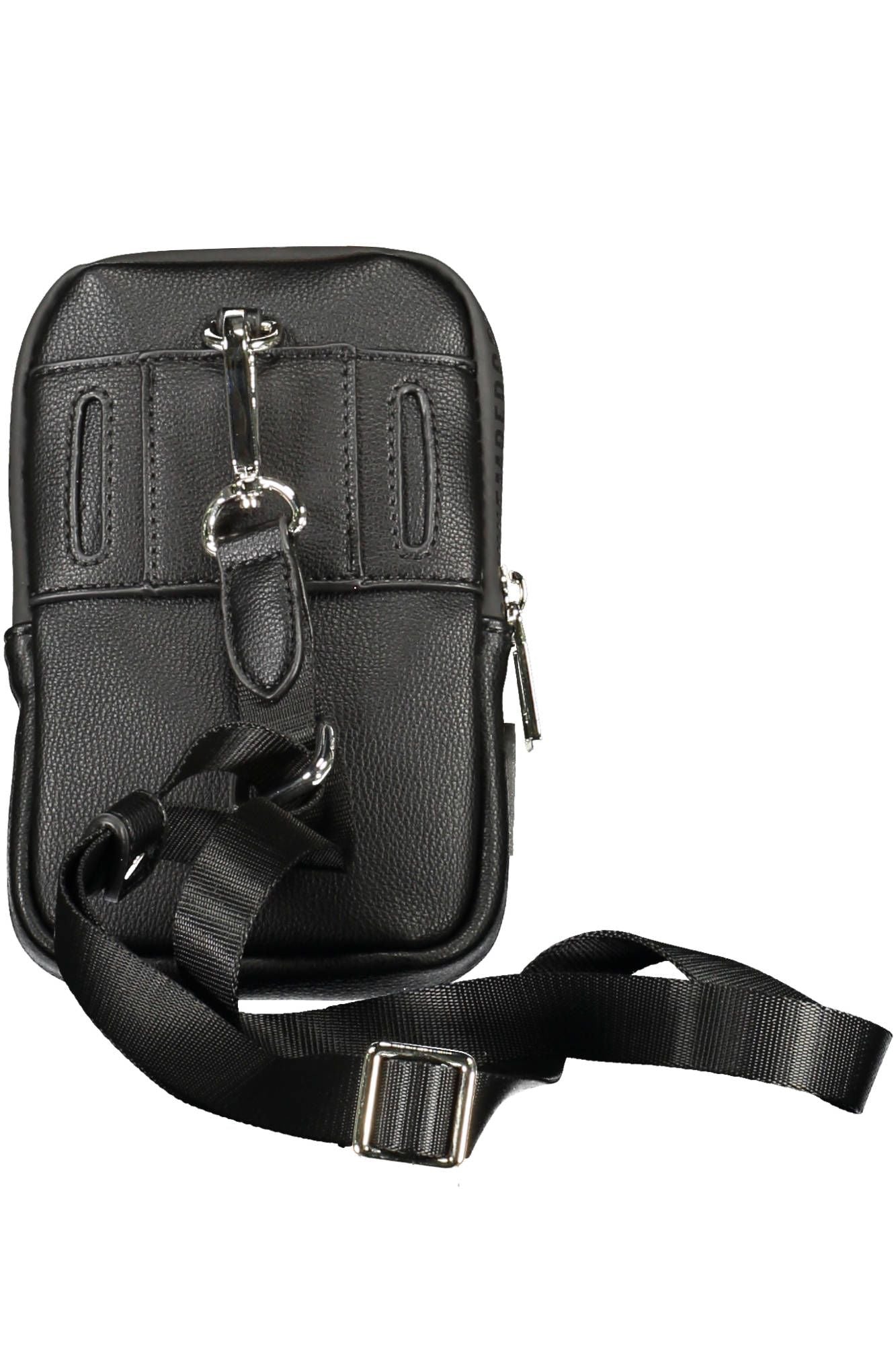 Sleek Black Polyethylene Shoulder Bag