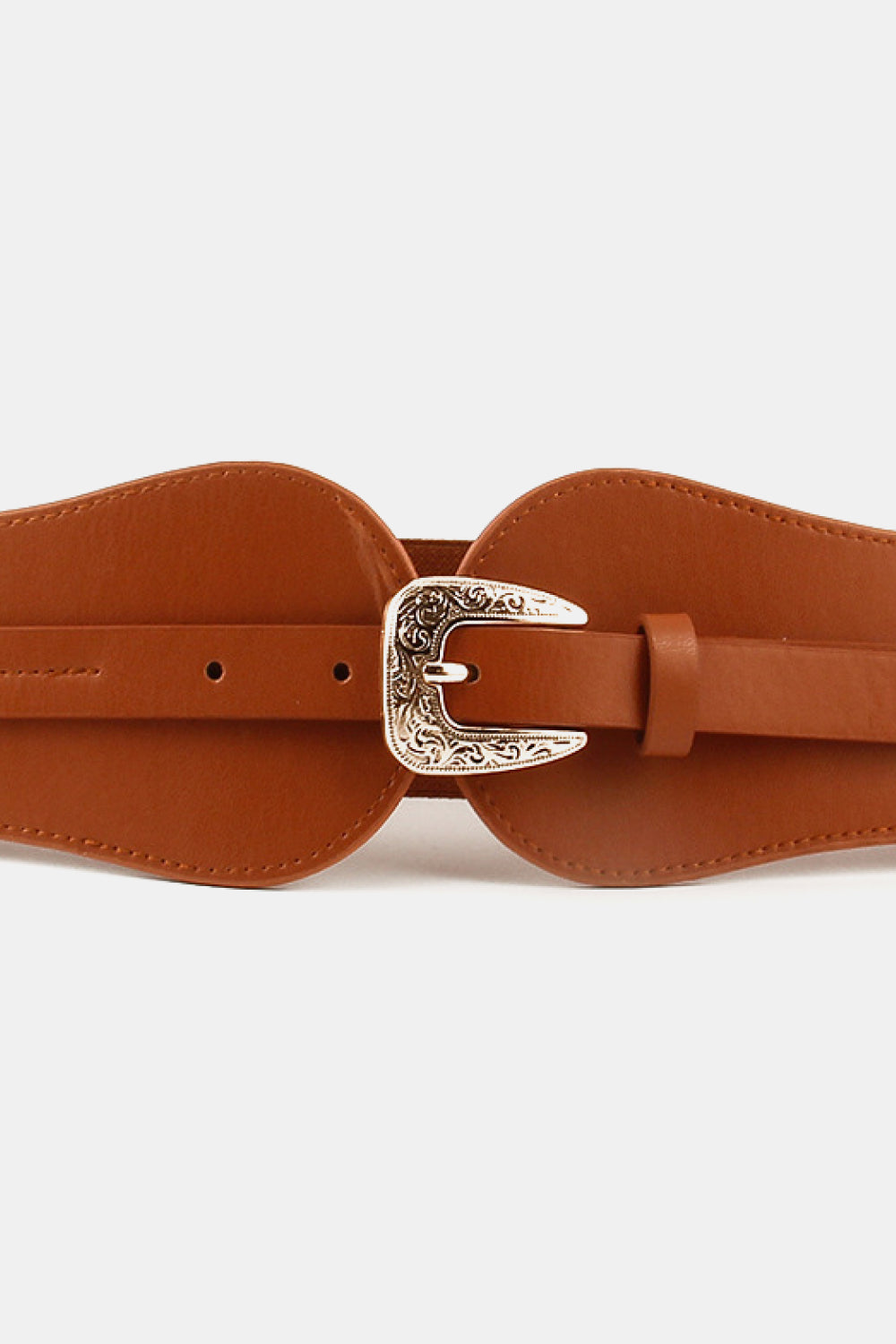 Buy Wide Elastic Belt with Alloy Buckle by Faz