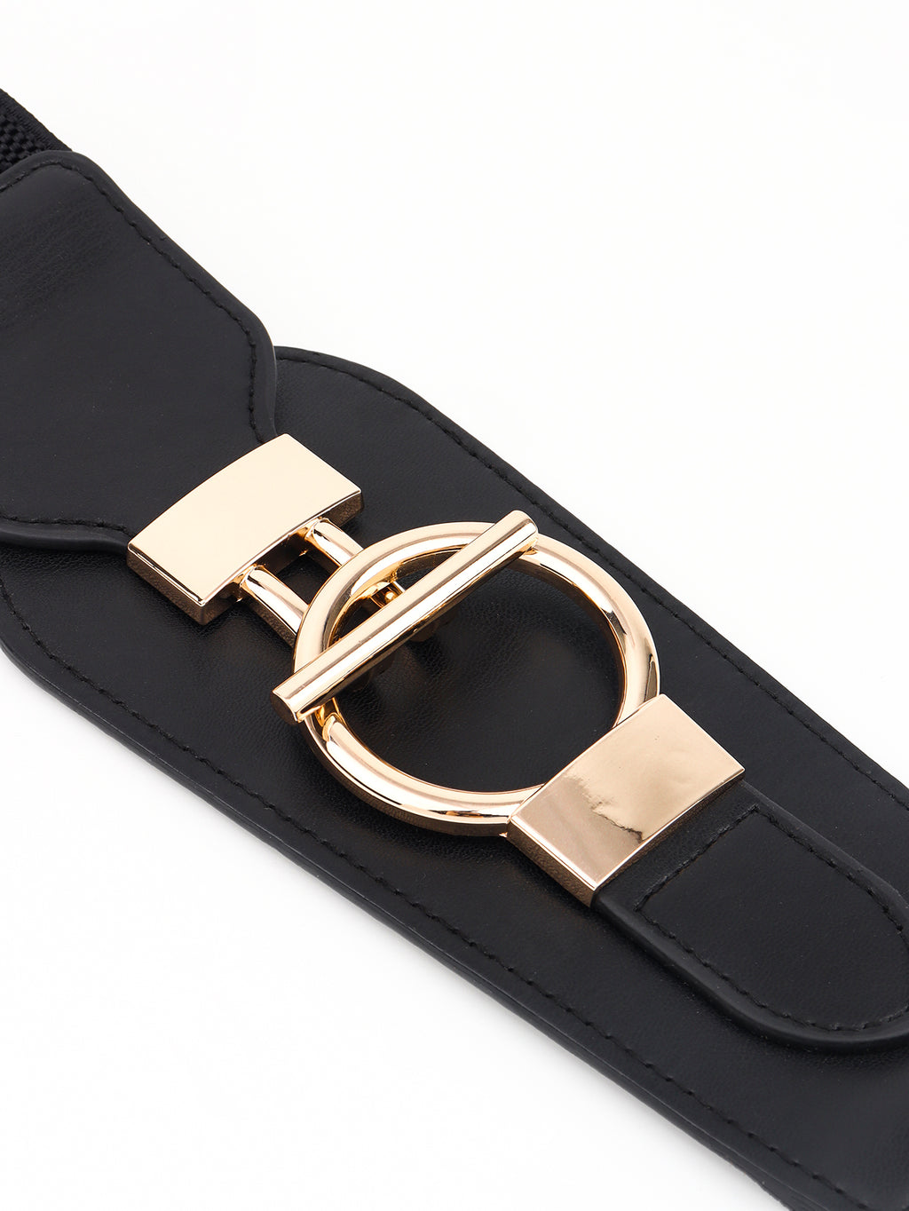 Buy PU Elastic Wide Belt with Alloy Buckle by Faz