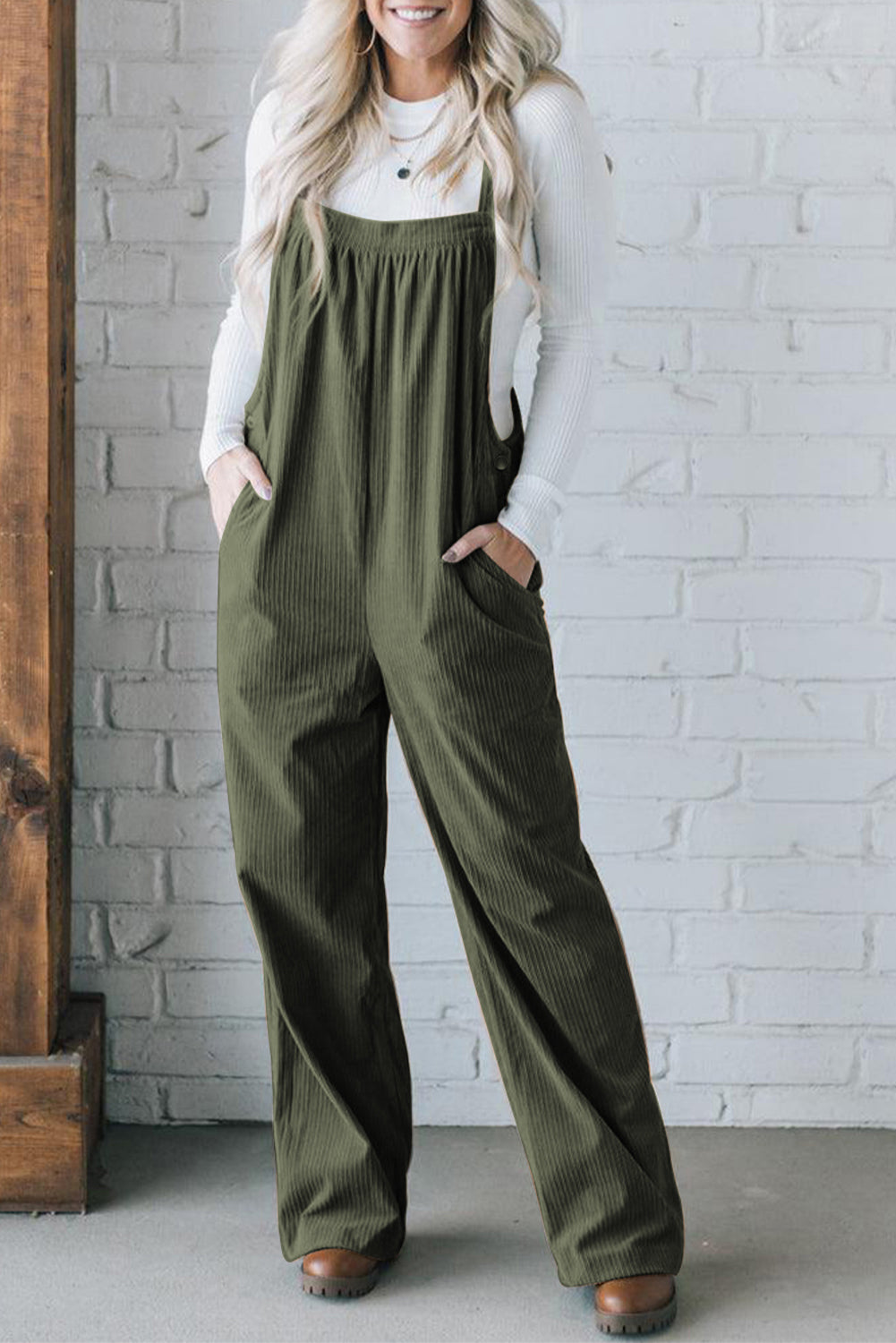 Buy Square Neck Wide Strap Overalls by Faz