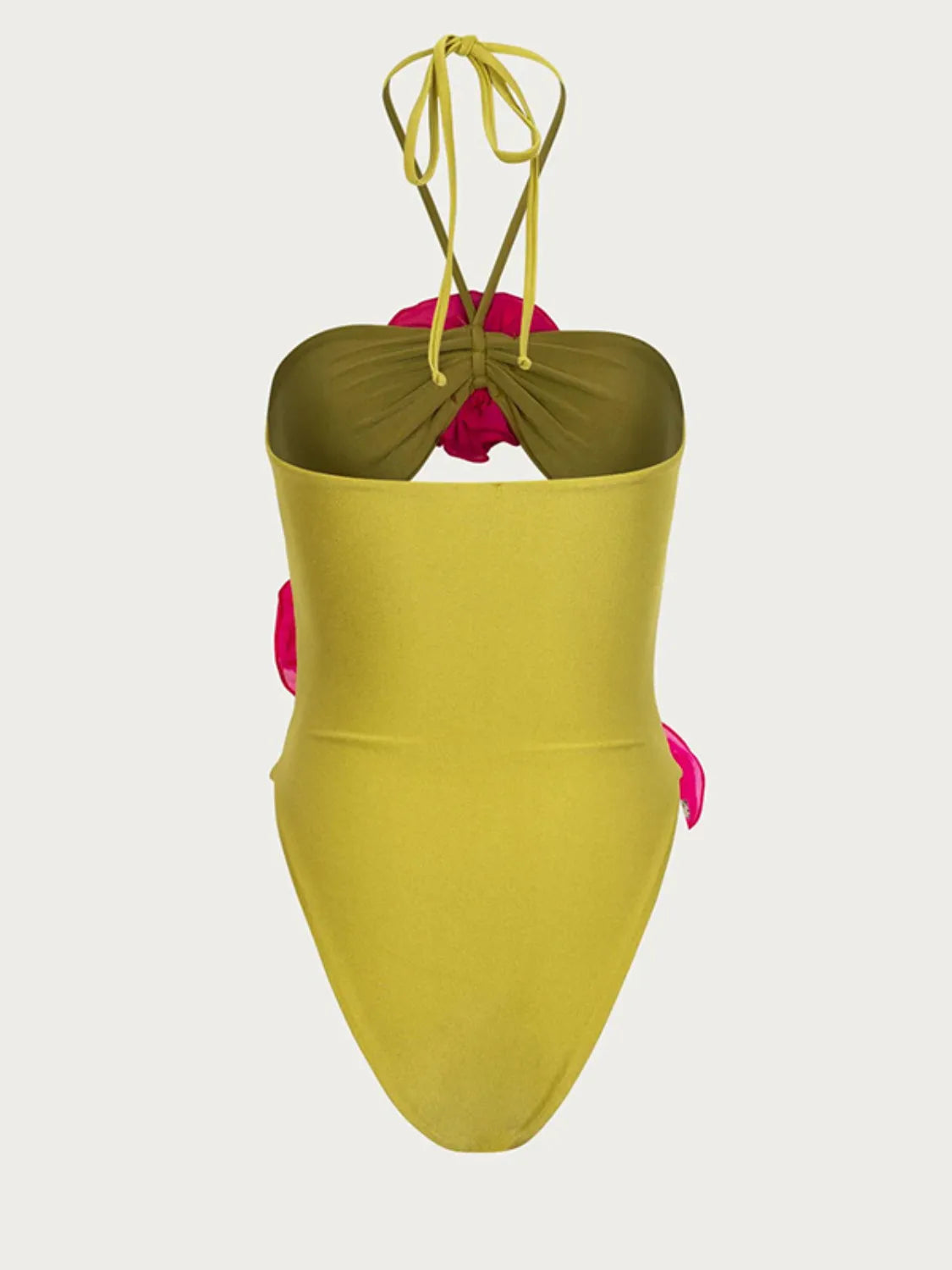 Buy Flower Cutout Halter Neck One-Piece Swimwear by Faz