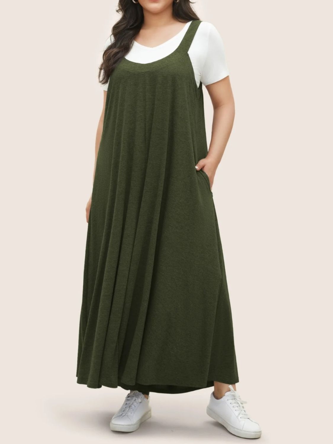 Buy Full Size Pocketed Wide Leg Overalls by Faz