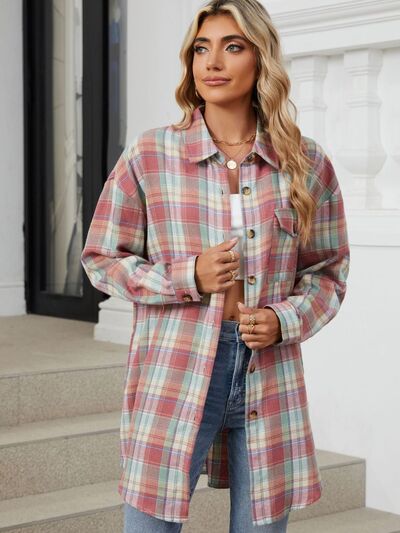 Buy Plaid Collared Neck Long Sleeve Shirt by H&L&L