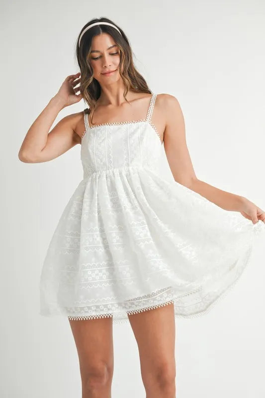 Buy Eyelet Lace Babydoll Mini Cami Dress by Faz
