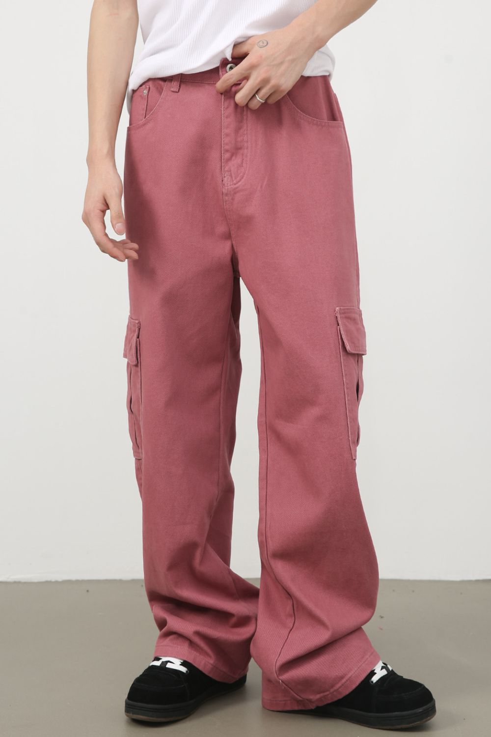 Buy Men's Mid Rise Jeans with Cargo Pockets by Faz