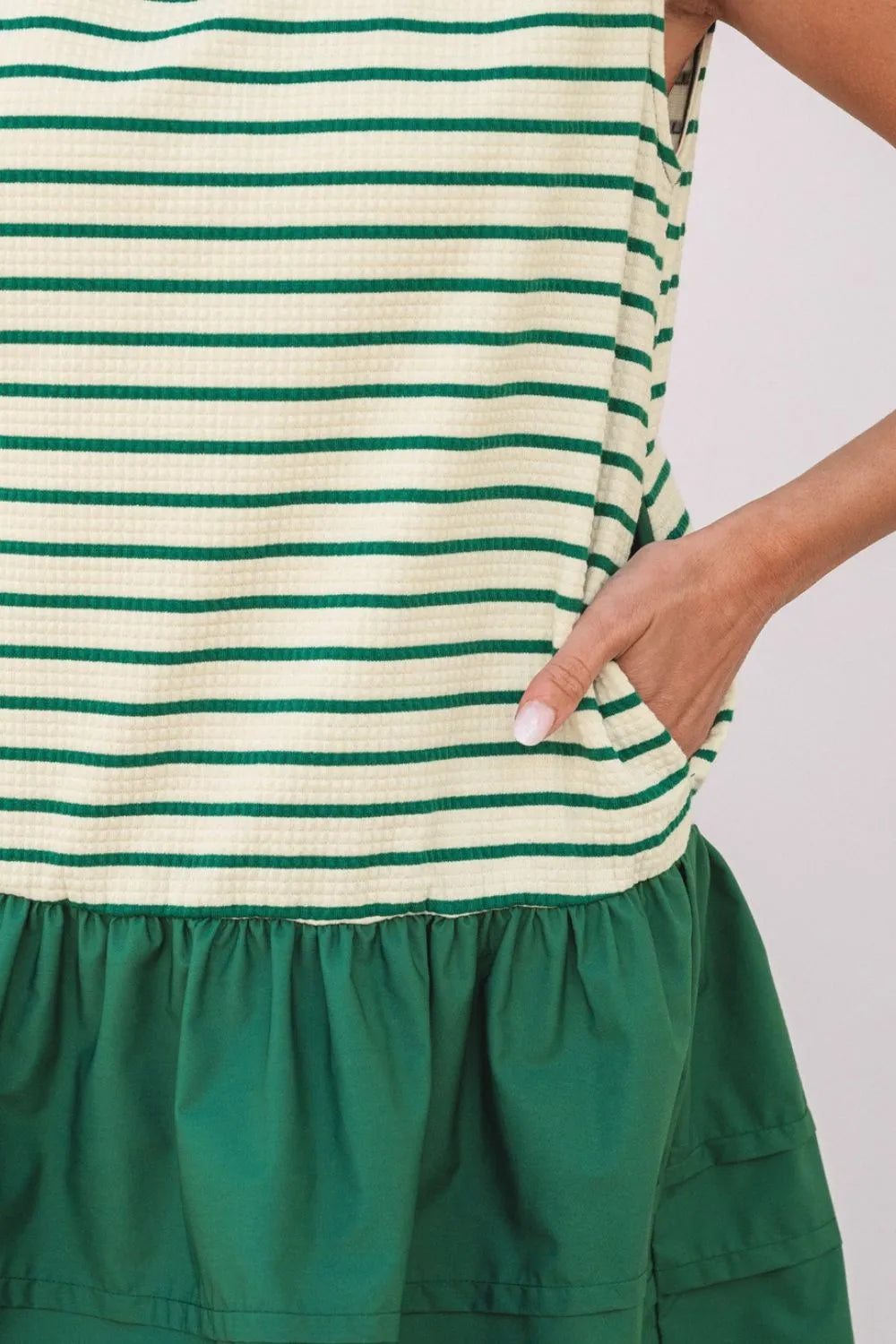 Buy Stripe Woven Sleeveless Mini Dress by Faz