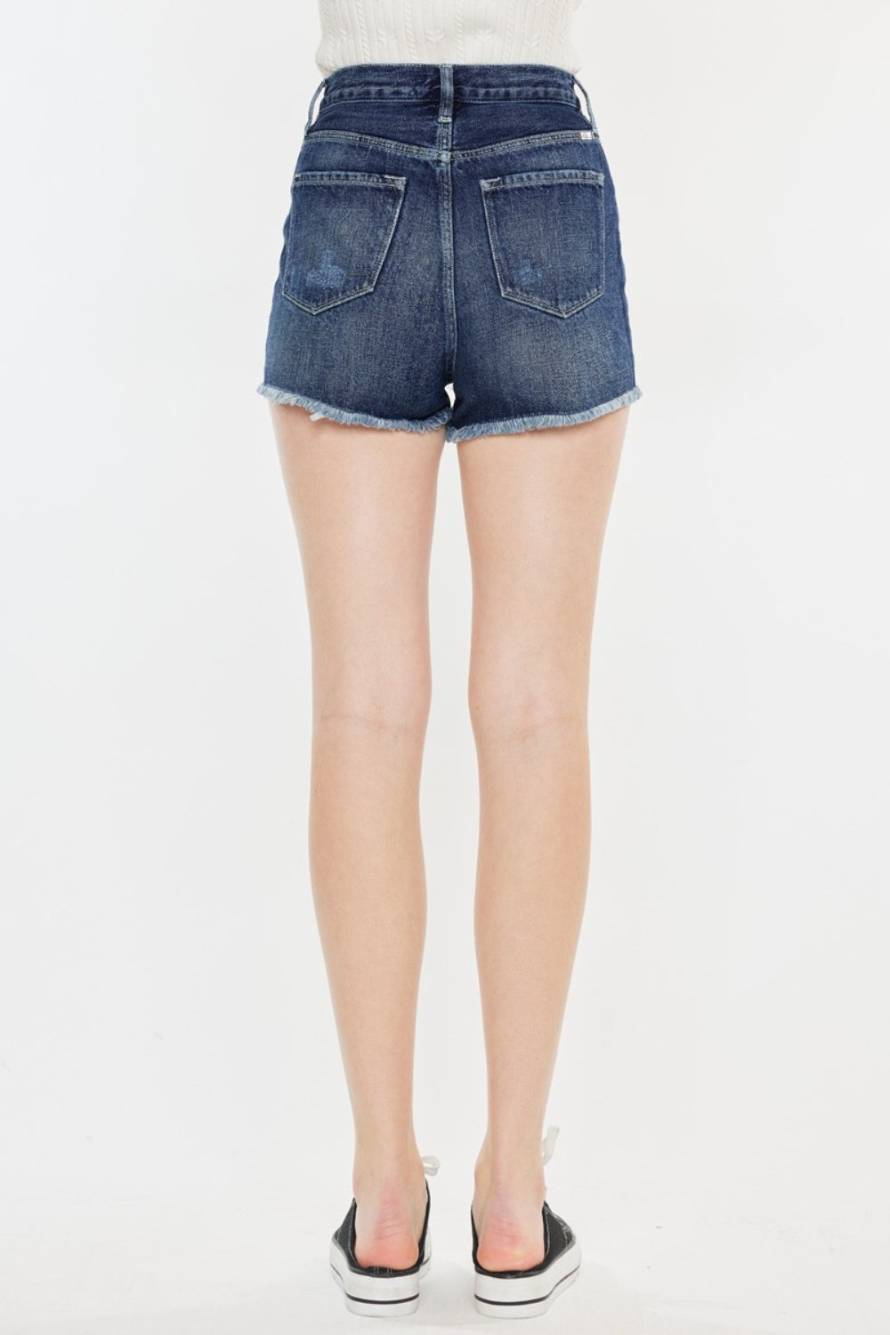 Buy Raw Hem Button Fly Denim Shorts by Faz