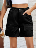 Buy Pocketed High Waist Denim Shorts by Faz