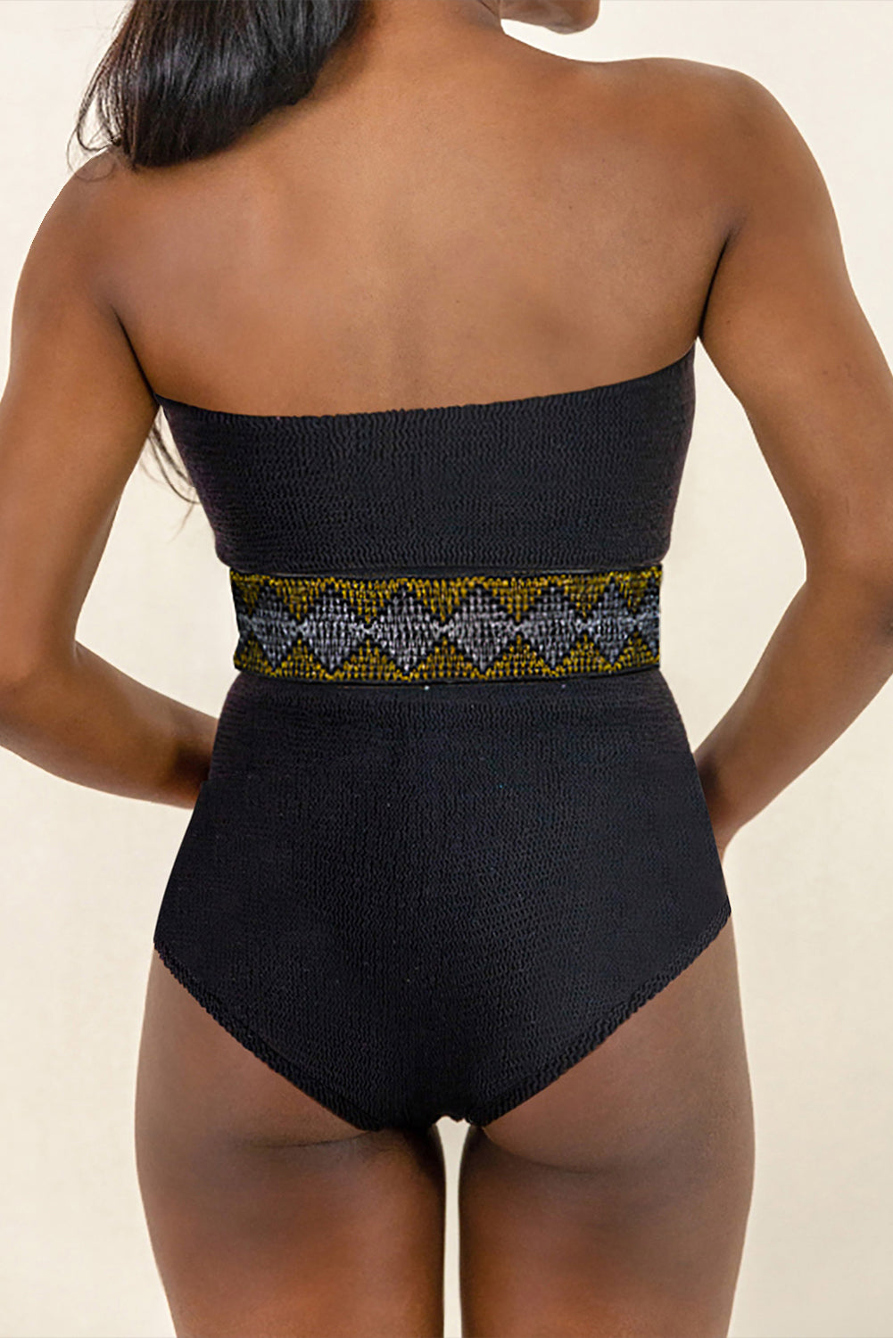 Buy Geometric Tube Sleeveless One-Piece Swimwear by Faz