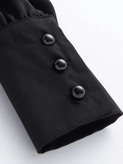 Buy Mock Neck Lantern Sleeve Shirt by D&Y