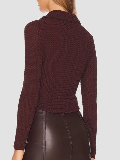 Buy Johnny Collar Long Sleeve Knit Shirt by GZXK