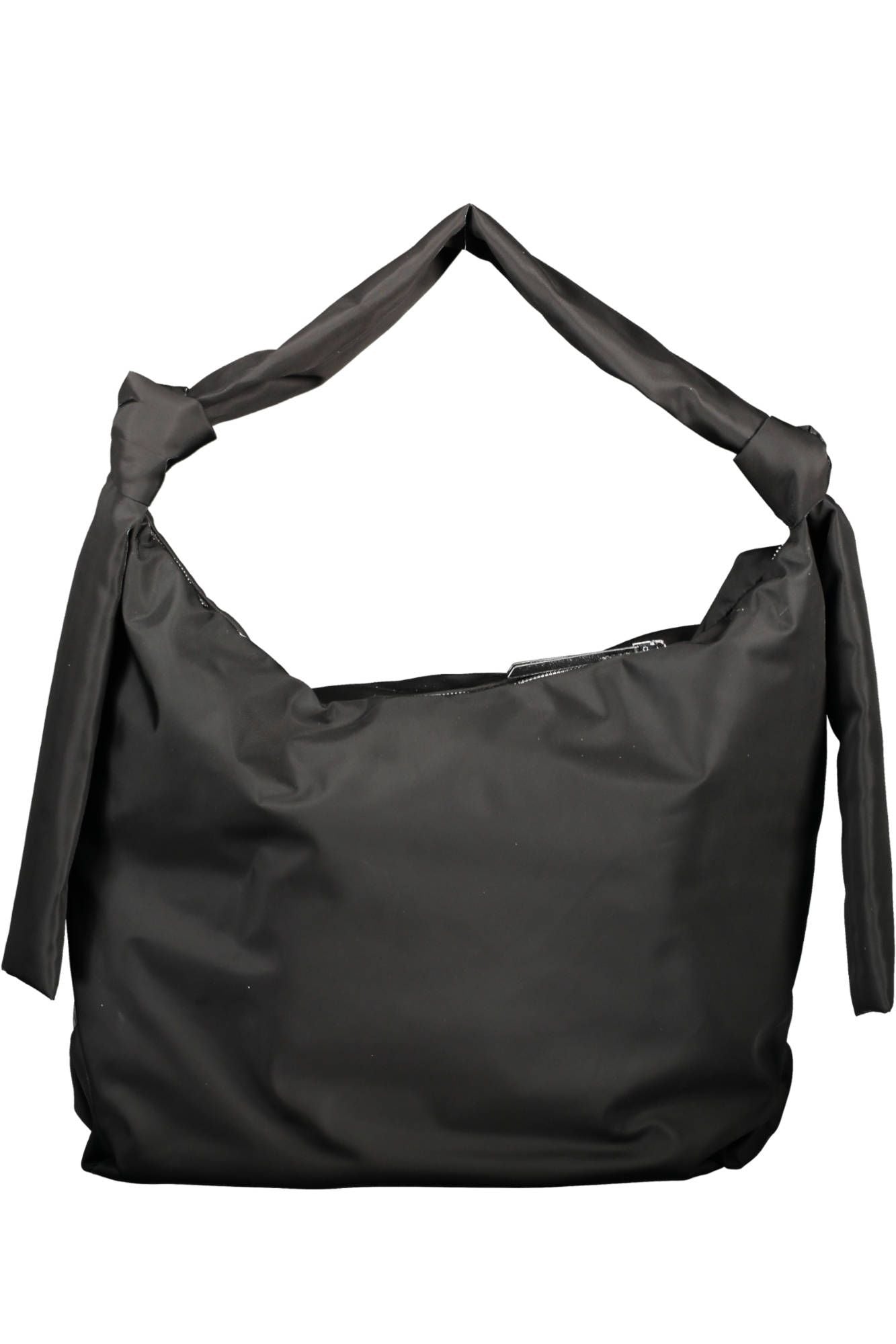 Elegant Black Shoulder Bag with Logo Appliqué